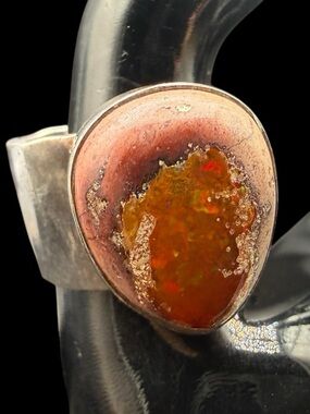 Vintage Orange Fire Opal Statement Ring